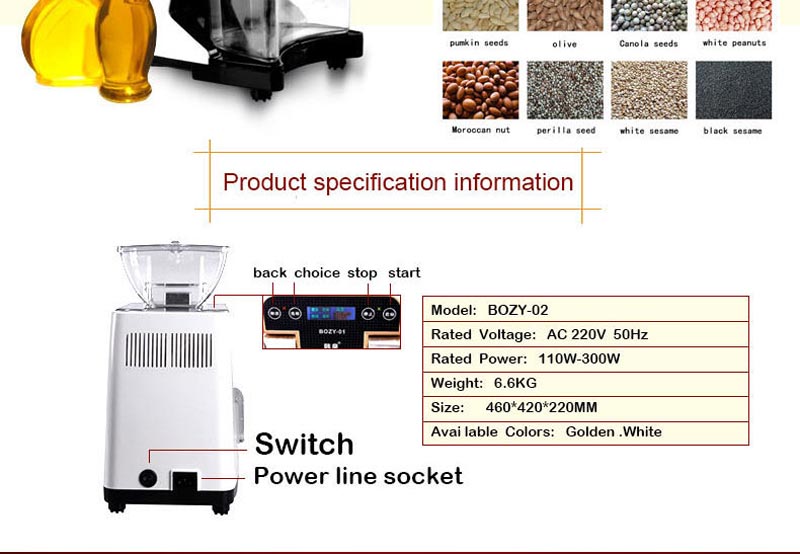 Product specification information