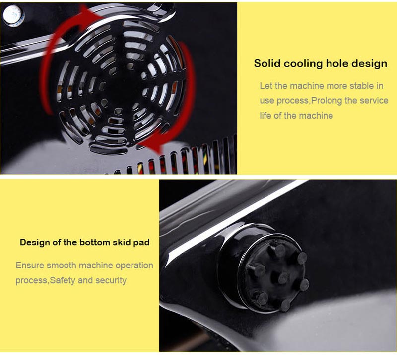 Solid cooling hole design / Design of the bottom skid pad