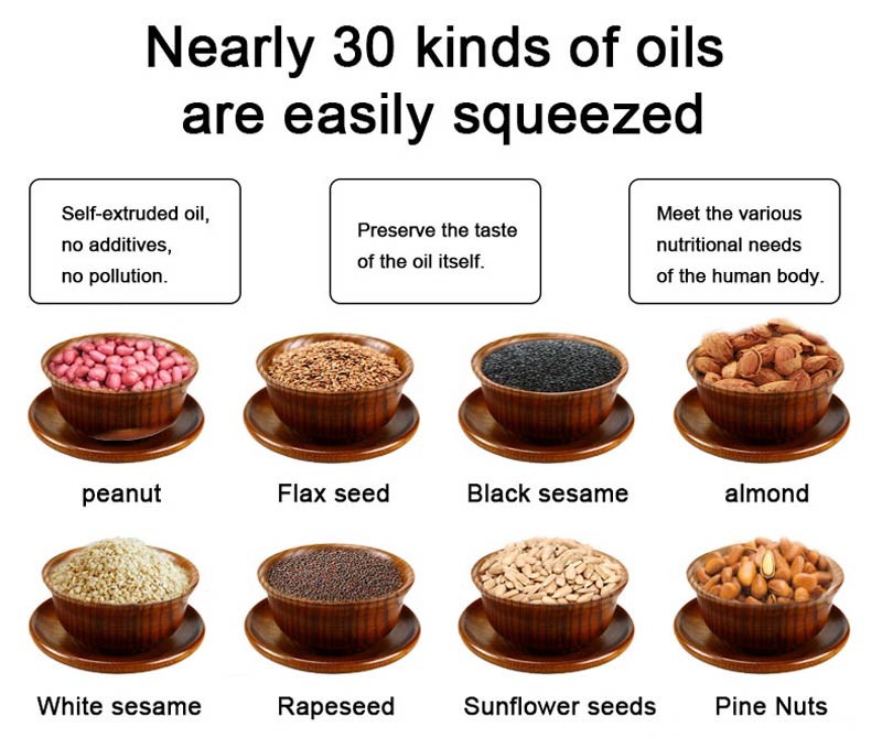 Nearly 30 kinds of oils are easily squeezed