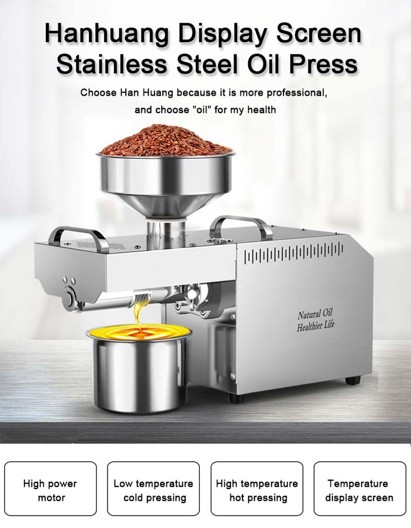 Hanhuang Display Screen Stainless Steel Oil Press